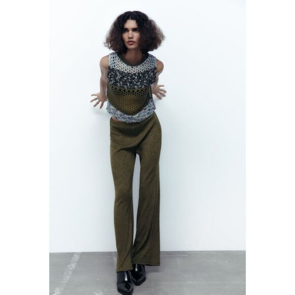 Multicolor Zara Open-Stitch Crochet Round Neck Sleeveless Knit Top (NWT) - Picture 5 of 8